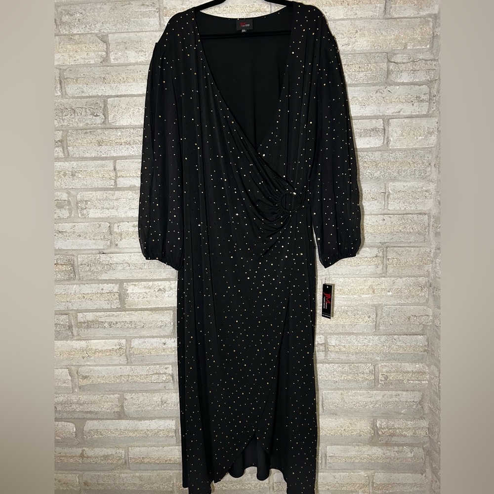 Chic Black Dress with Gold Details